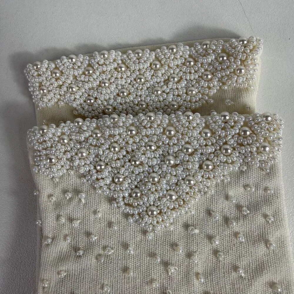 Vintage Beaded Formal Stretch Gloves